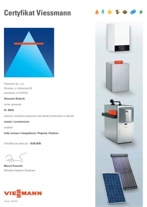 Certyfikat SELT SYSTEM  Certyfikat Viessmann